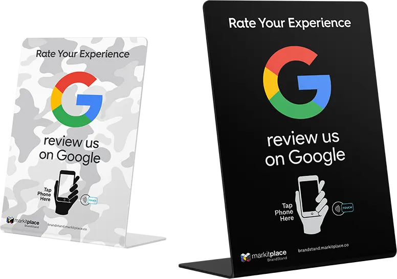 Markitplace Brandstand Google Review Stand Product demo image